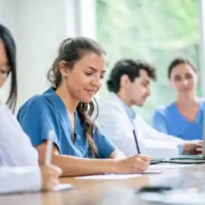 students taking notes during class lecture