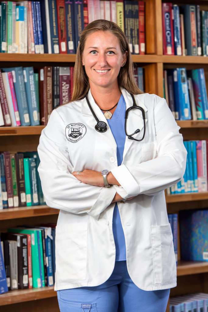 Jessica Miller, a SMU Vet student in the Library