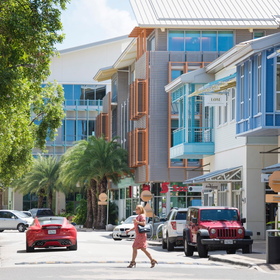 The business district in Grand Cayman