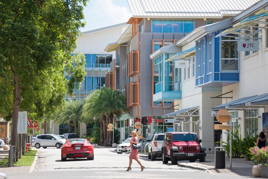 The business district in Grand Cayman