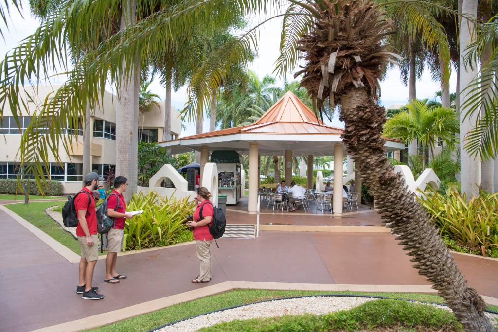 the gazebo located in the middle of the SMU campus